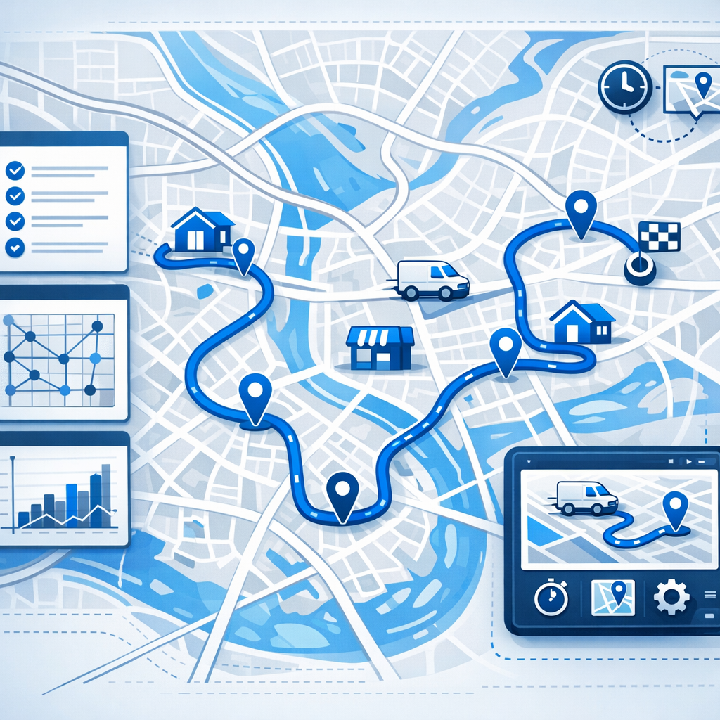 Delivery route planning map